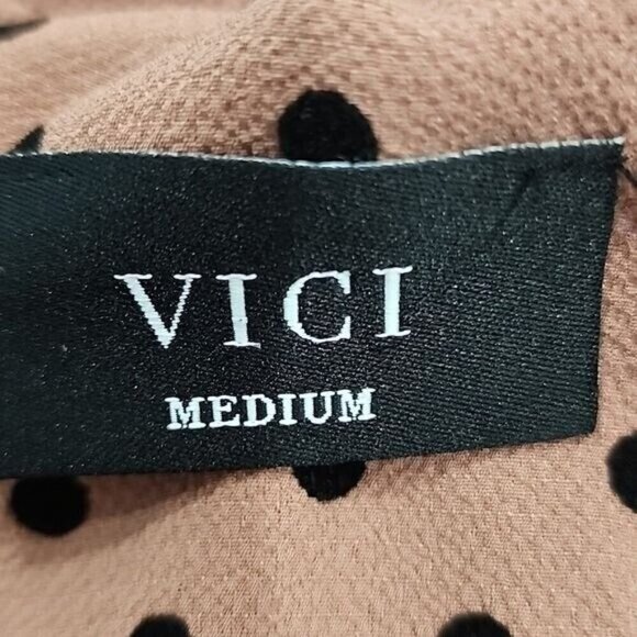 Vici Brown Polka Dot Adjustable Strap Tank Top Dressy Women's Medium - Picture 4 of 5